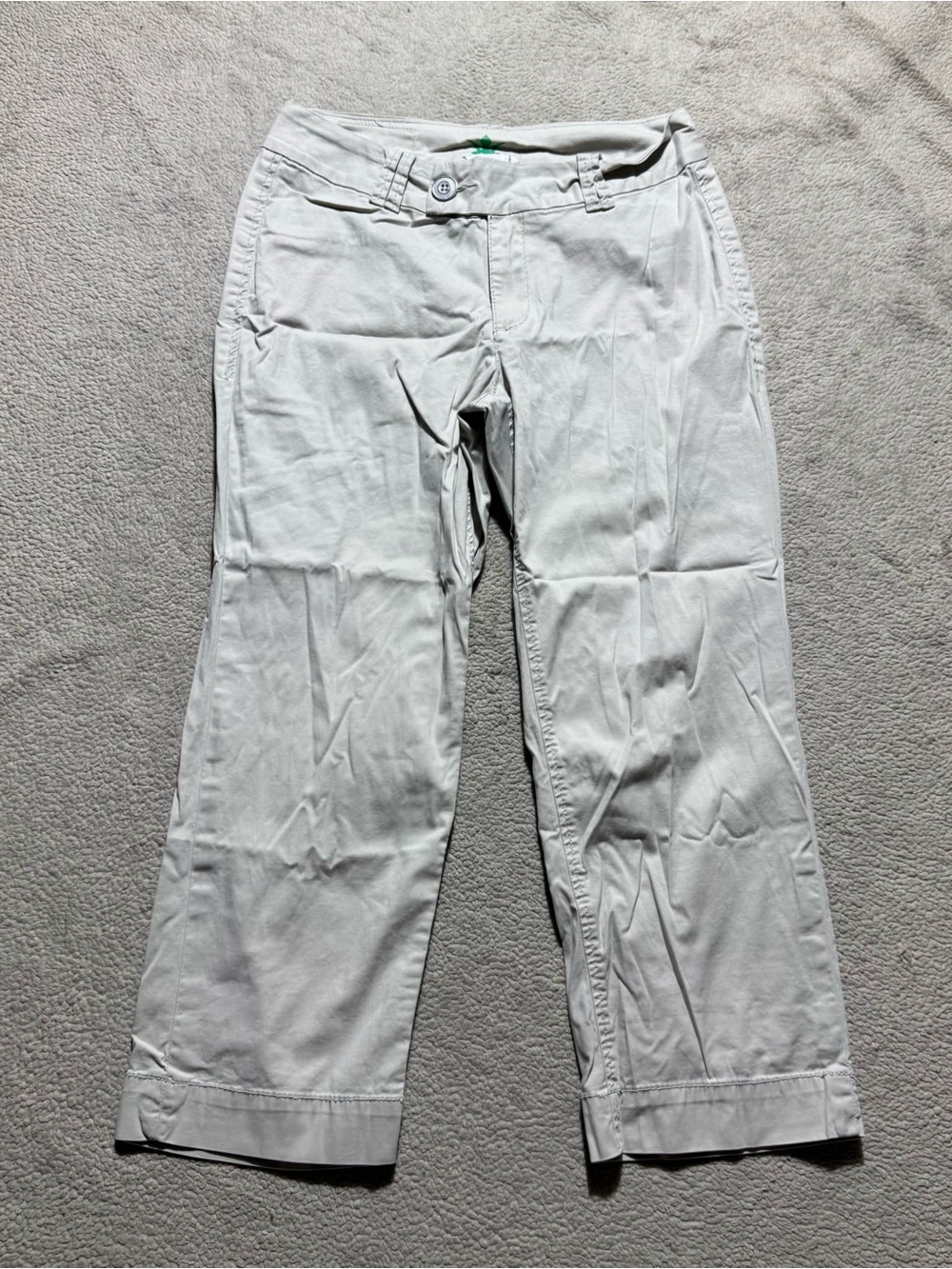 Wörn Worn Pants Womens 6 Beige Double Button Chino Cropped Capri Slacks 28x23